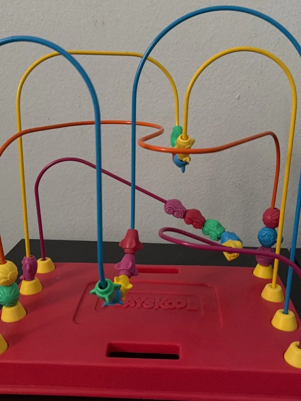 1988 PlaySkool Bead Maze Activity Toy - Red Base